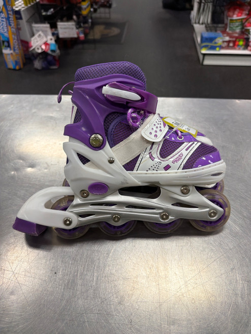 Vist Large View of Product Image Which is Used POWER SUPERB ADJUSTABLE INLINES 1-4 Junior Rec Fitness Skates White Adjustable