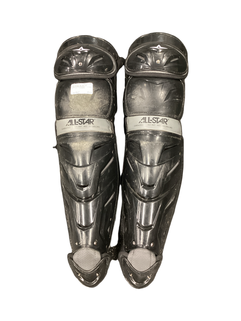 Vist Large View of Product Image Which is Used All-Star LG40WPRO Catchers Leg Guards Black Adult