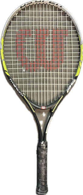 Vist Large View of Product Image Which is Used Wilson TITANIUM Adult Tennis Racquet Black 3 3/8"