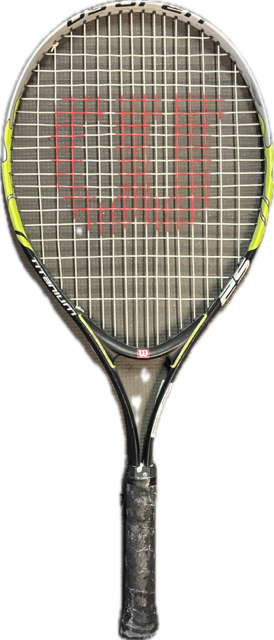 Vist Large View of Product Image Which is Used Wilson TITANIUM Adult Tennis Racquet Black 3 3/8"
