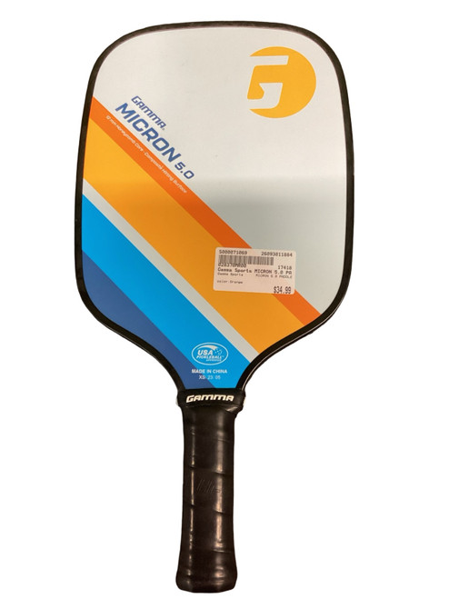Vist Large View of Product Image Which is Used Gamma Sports MICRON 5.0 PADDLE Pickleball Racquet Orange