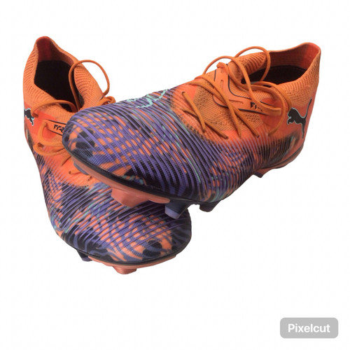 Vist Large View of Product Image Which is Used Puma Soccer Cleats Orange Senior 7.5