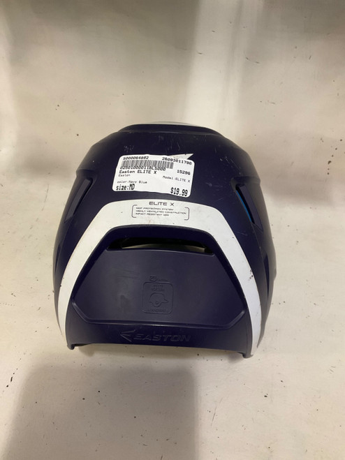 Vist Large View of Product Image Which is Used Easton ELITE X Batting Helmet No Mask Navy Blue MD