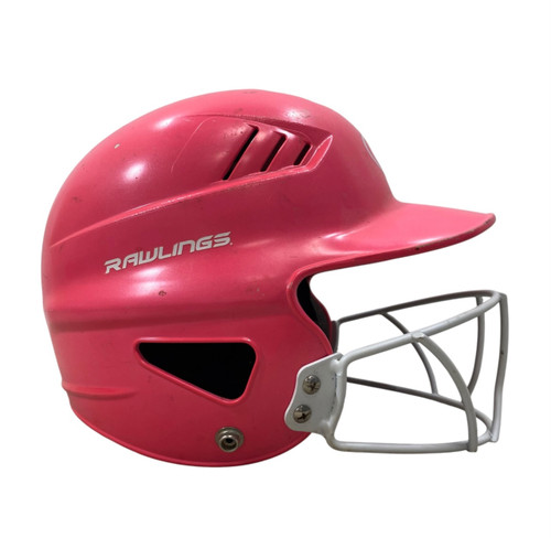 Vist Large View of Product Image Which is Used Rawlings RCFH Batting Helmet w/Mask Pink MD