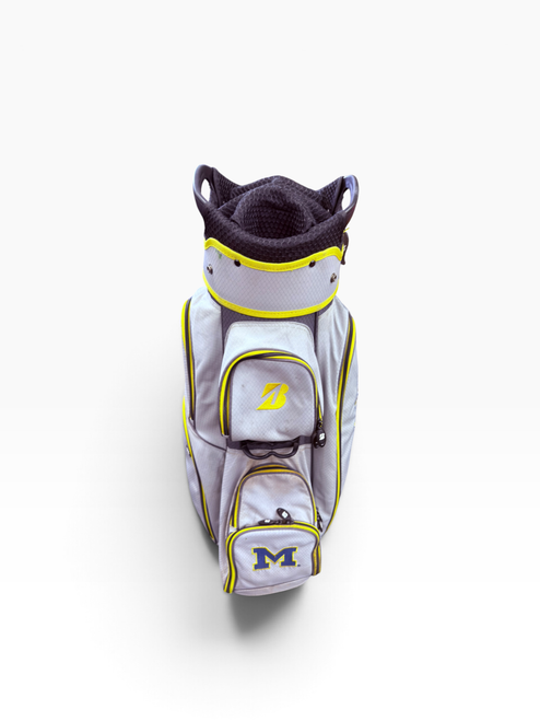 Vist Large View of Product Image Which is Used Bridgestone MICHIGAN Mens Cart Bag Royal Blue And Gold