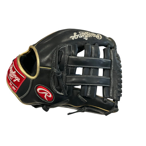 Vist Large View of Product Image Which is Used Rawlings GGE130BG BB/SB Glove RH Throw Black 13"