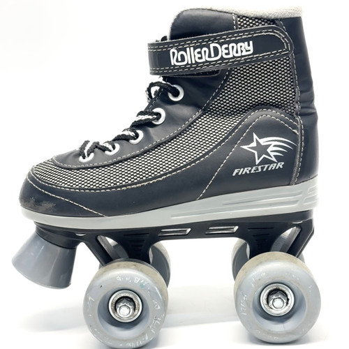 Vist Large View of Product Image Which is Used RollerDerby FIRESTAR Child Roller Quad Skates Black Youth 13.0
