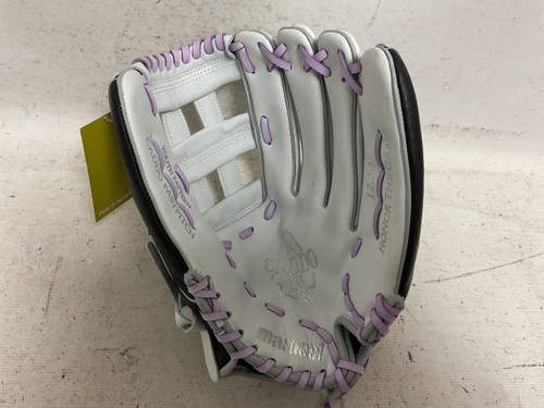 Vist Large View of Product Image Which is Used Marucci CADOD FASTPITCH RH Throw Fastpitch Gloves Black And White 12 1/2"