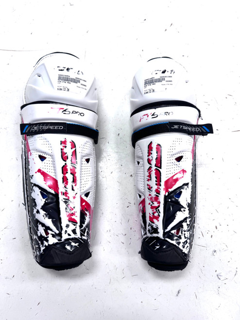 Vist Large View of Product Image Which is Used CCM FT6 PRO Senior Shin Guards White 13"