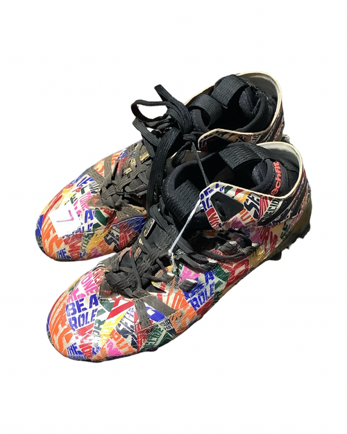 Vist Large View of Product Image Which is Used Nike Adult FB Cleats Black/Yellow/Royal Senior 7