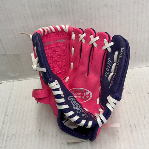 Vist Large View of Product Image Which is Used Rawlings PL91PP BB/SB Glove RH Throw Pink 9"
