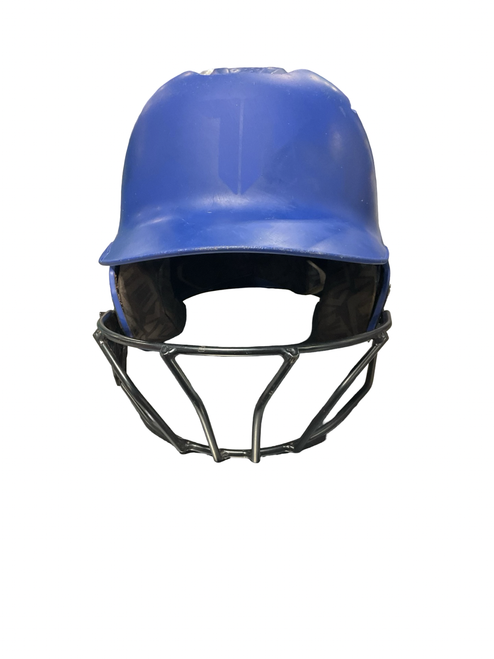Vist Large View of Product Image Which is Used Evoshield BLUE HELMET W/ MASK Batting Helmet w/Mask Royal Blue Fits all