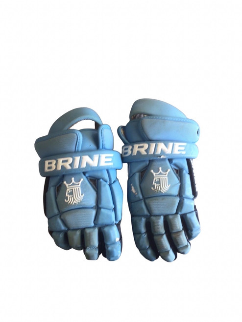 Vist Large View of Product Image Which is Used Brine LAX GLOVES Lacrosse Gloves Junior Carolina Blue 10"