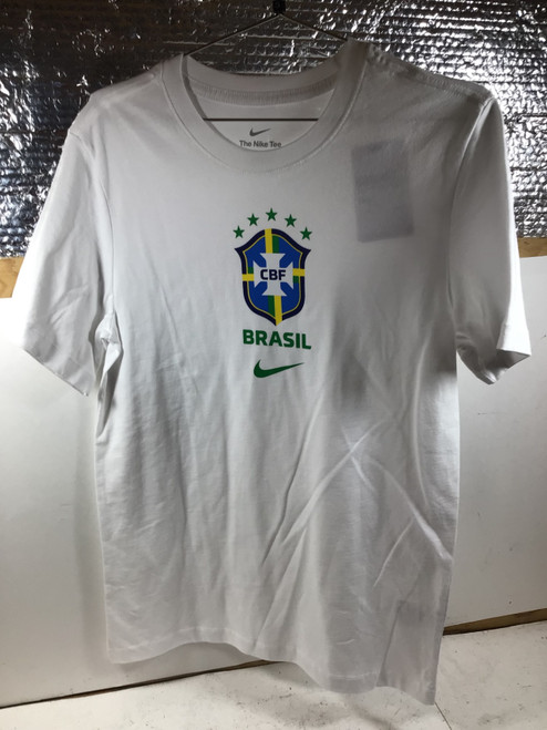 Vist Large View of Product Image Which is NEW Nike BRAZIL SOCCER SHIRT S.S. T-Shirt M White SM