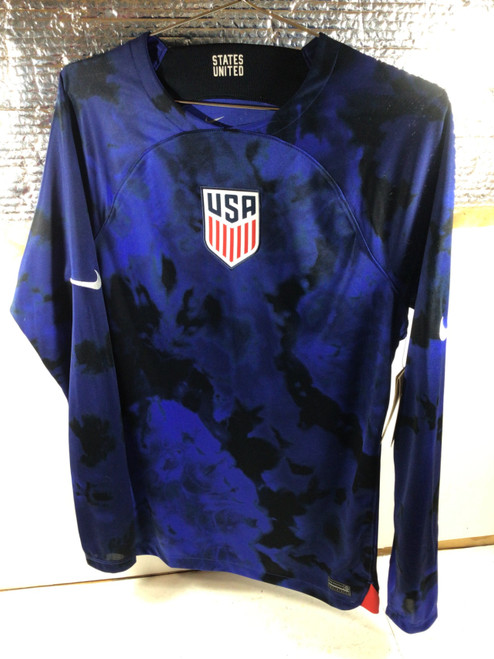Vist Large View of Product Image Which is NEW Nike USA SOCCER JERSEY Soccer Top Adt Navy Blue SM