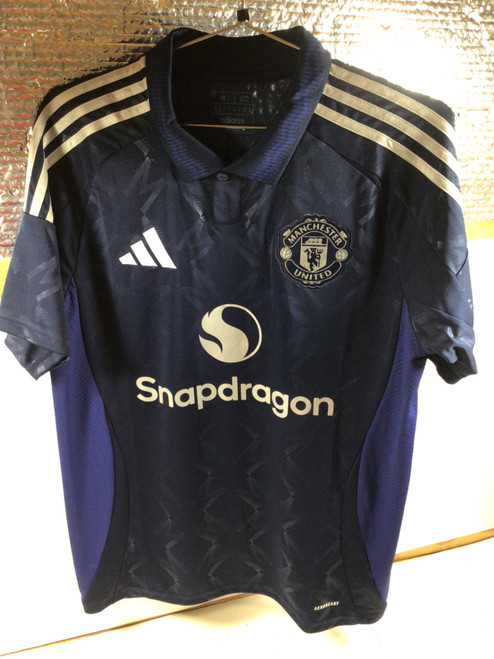 Vist Large View of Product Image Which is NEW Adidas MAN UNITED RASHFORD JERSEY Soccer Top Adt Navy Blue MD
