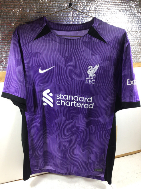 Vist Large View of Product Image Which is NEW Nike LFC SALAH JERSEY Soccer Top Adt Purple LG