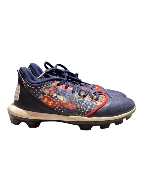 Vist Large View of Product Image Which is Used Under Armour FREEDOM BB/SB Cleats Navy Blue Junior 05