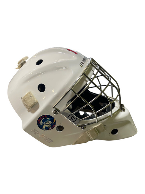 Vist Large View of Product Image Which is Used Warrior R/F2 E+ Senior Goalie Helmet/Mask White L/XL
