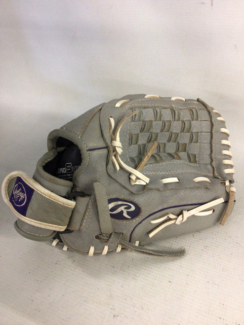 Vist Large View of Product Image Which is Used Rawlings SURE CATCH BB/SB Glove RH Throw Grey 12"