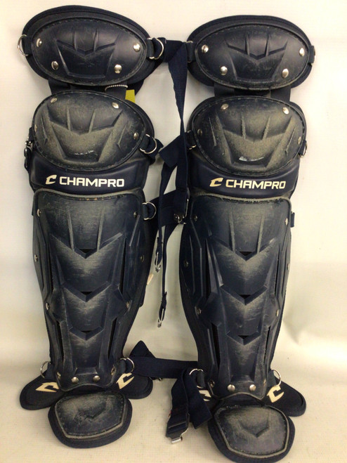 Vist Large View of Product Image Which is Used Champro CATCHER LEG GUARDS Catchers Leg Guards Navy Blue Adult