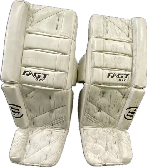 Vist Large View of Product Image Which is Used Warrior R/GT Goalie Leg Pads Inter White 31"