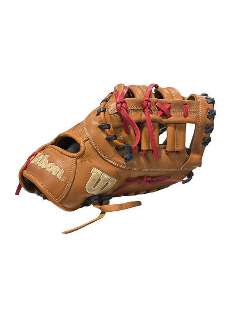 Vist Large View of Product Image Which is Used Wilson A1000 1ST BASE MITT BB/SB First Base RH Throw Brown 12 1/2"