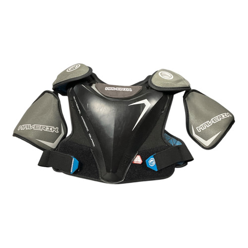 Vist Large View of Product Image Which is Used Maverik CHARGER Lacrosse Shoulder Pads Black MD