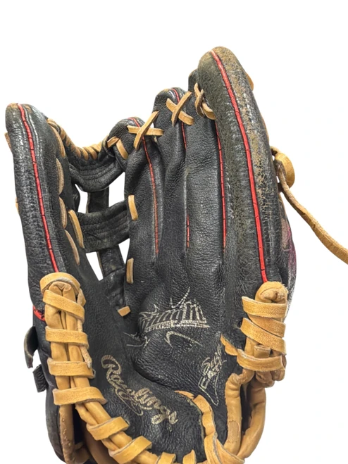 Vist Large View of Product Image Which is Used Rawlings HIGHLIGHT BB/SB Glove RH Throw Black 11 1/2"