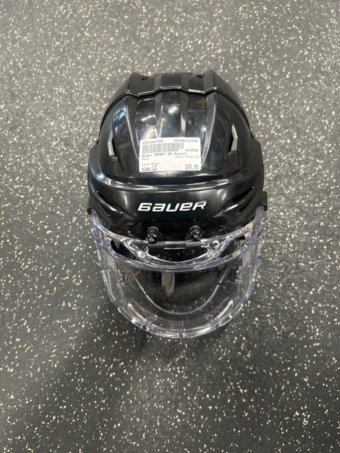 Vist Large View of Product Image Which is Used Bauer REAKT 55 Helmet Full Visor Combo Black LG