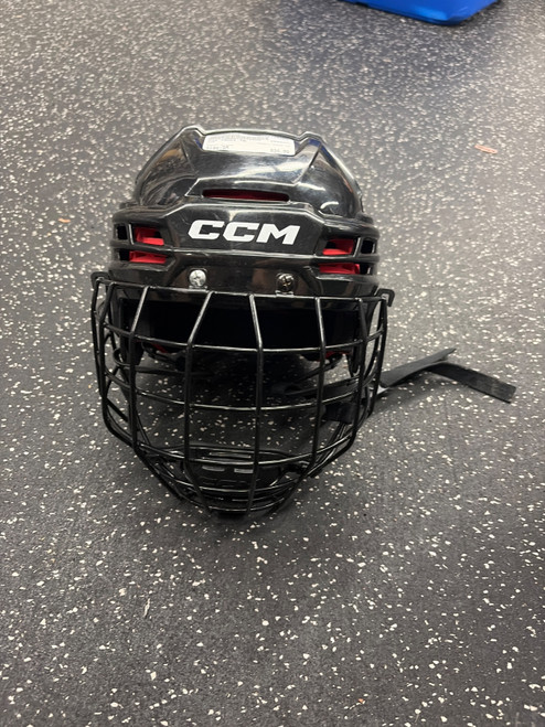 Vist Large View of Product Image Which is Used CCM TACKS 70 Helmet Cage Combo Black SM