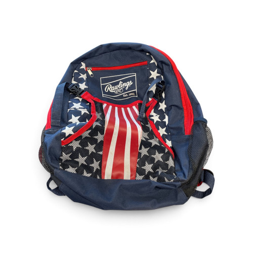 Vist Large View of Product Image Which is Used Rawlings BACKPACK BB/SB Player Backpack White/Red/Navy