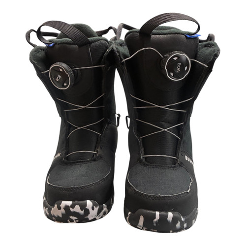 Vist Large View of Product Image Which is Used Burton GROM BOA - 3 Boys Snowboard Boots Black And White Junior 03