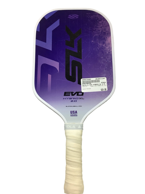 Vist Large View of Product Image Which is Used Selkirk EVO HYBRID XL 2.0 Pickleball Racquet Purple