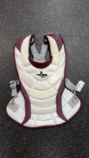 Vist Large View of Product Image Which is Used All Star AFX WOMENS 14.5 Catchers Chest Protector White Intermed