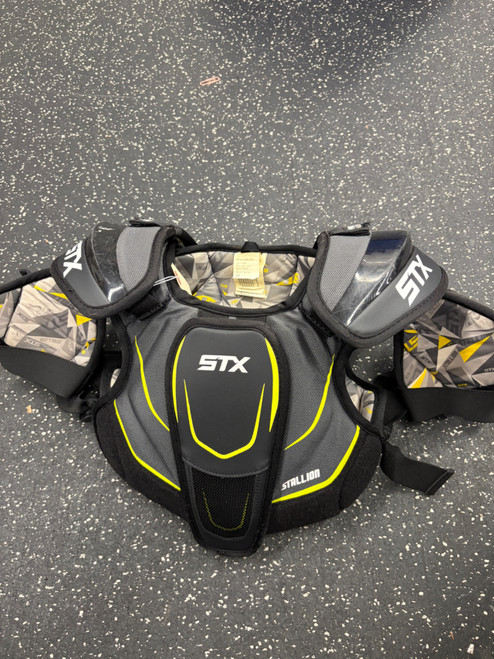 Vist Large View of Product Image Which is Used STX STALLION Lacrosse Shoulder Pads Black MD