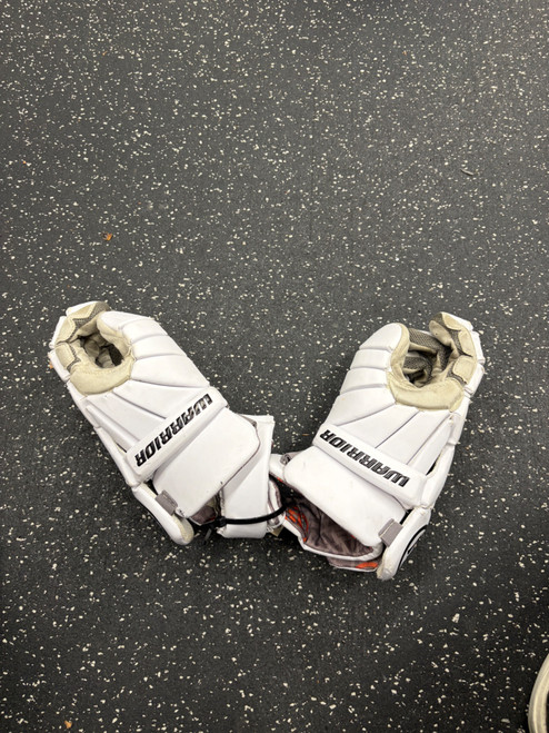 Vist Large View of Product Image Which is Used Warrior BURN Lacrosse Gloves Mens White LG