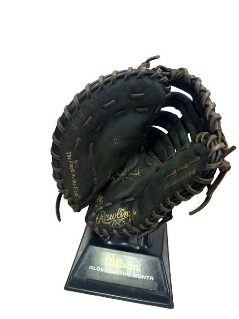 Vist Large View of Product Image Which is Used Rawlings Highlight Series H115FBM Leather Shell Youth Baseball First Base Mitt LH Throw Black 11 1/2"