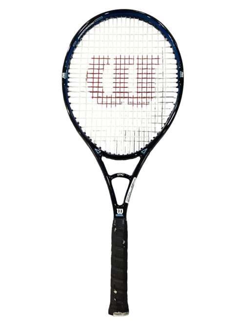 Vist Large View of Product Image Which is Used Wilson STING Adult Tennis Racquet Black 4 1/4"