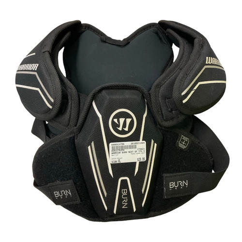 Vist Large View of Product Image Which is Used Warrior BURN NEXT Lacrosse Shoulder Pads Black XL