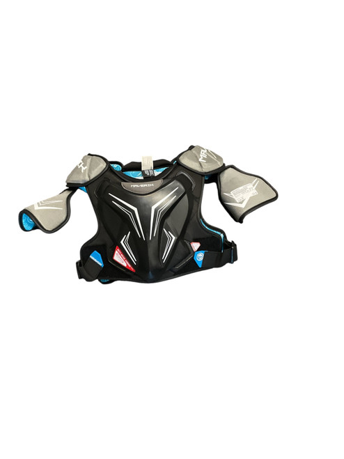 Vist Large View of Product Image Which is Used Maverik CHARGER EKG SM SP Lacrosse Shoulder Pads Black SM