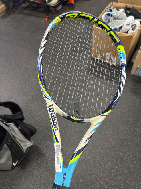 Vist Large View of Product Image Which is Used Wilson BLX Adult Tennis Racquet Royal Blue Unknown