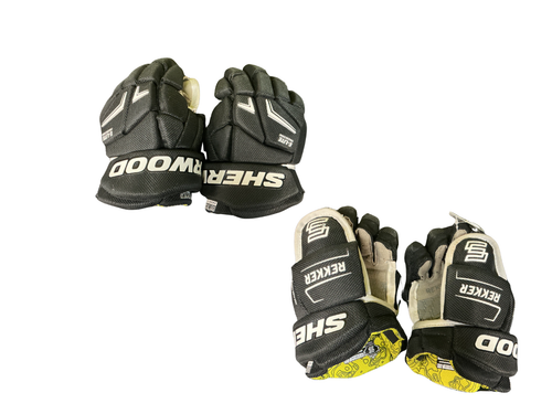 Vist Large View of Product Image Which is Used Sher-wood REKKER Junior Gloves Black 9"