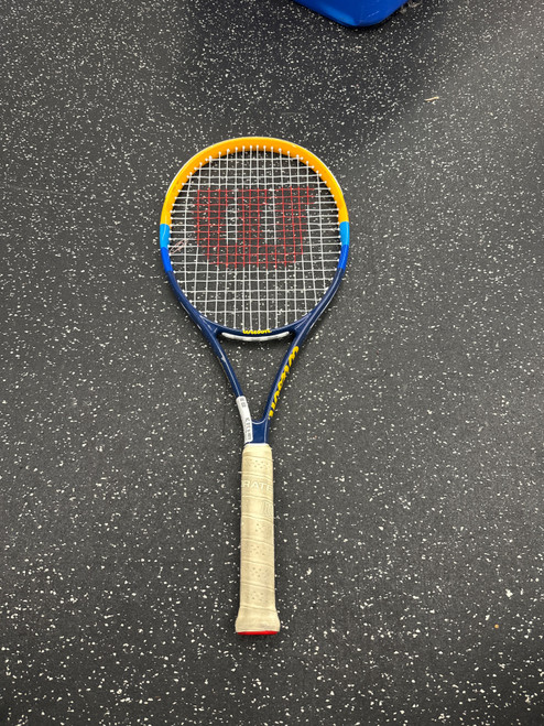 Vist Large View of Product Image Which is Used Wilson PROFILE 103 Adult Tennis Racquet Navy Blue 4 3/8"