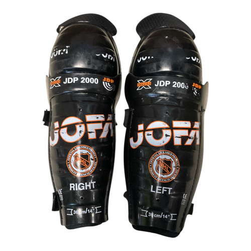 Vist Large View of Product Image Which is Used Jofa JDP 2000 Senior Shin Guards Black 14"