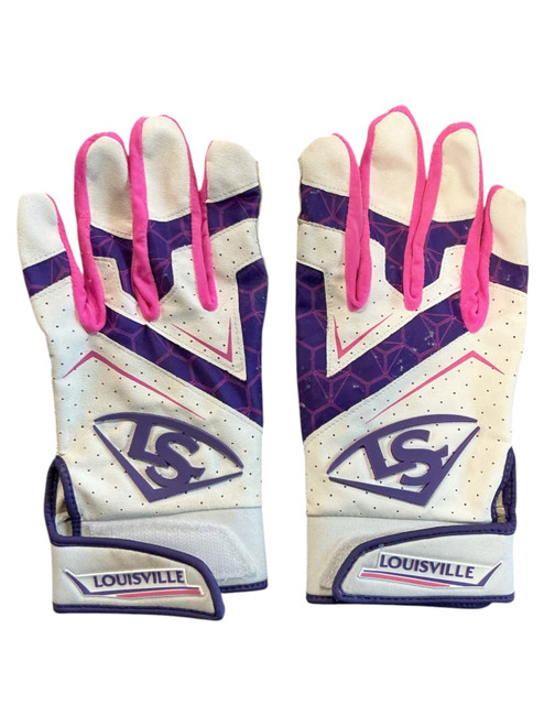 Vist Large View of Product Image Which is Used Louisville Slugger BB/SB Batting Gloves None LG