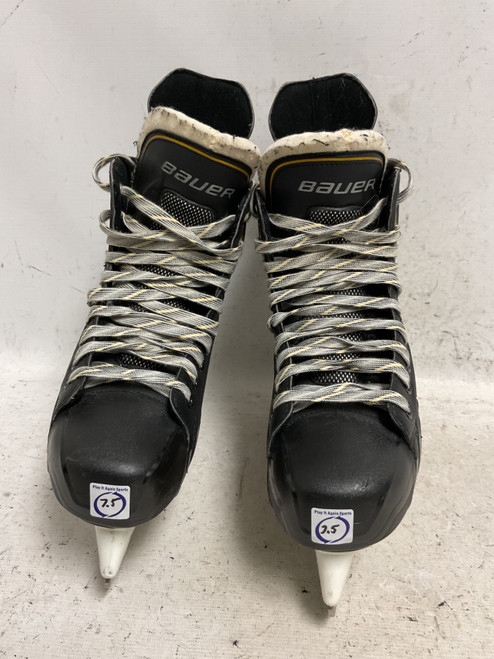 Vist Large View of Product Image Which is Used Bauer SUPREME ONE .5 Senior Hockey Skate White/Black/Yellow Senior 7.5