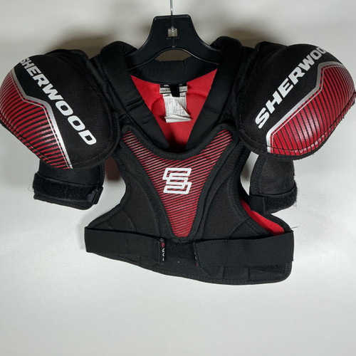 Vist Large View of Product Image Which is Used Sher-wood Code Shoulder Pads Yth LG