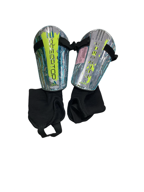Vist Large View of Product Image Which is Used Adidas PREDATOR Soccer Shin Guards Adult Grey LG