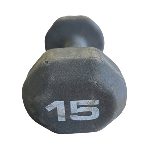 Vist Large View of Product Image Which is Used 15 LB HEX DUMBBELL Hex Dumbbell (Each) 15 lb